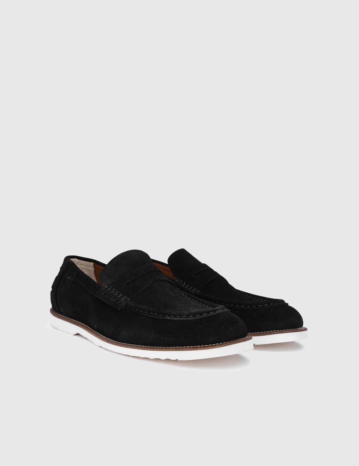 Craven Black Suede Leather Men's Loafer