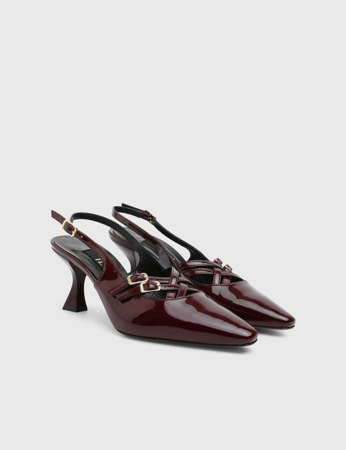 Daisa Burgundy Patent Leather Women's Sandal