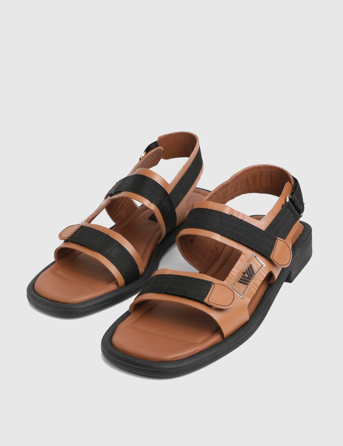 Damita Saddle Brown Leather Women's Sandal