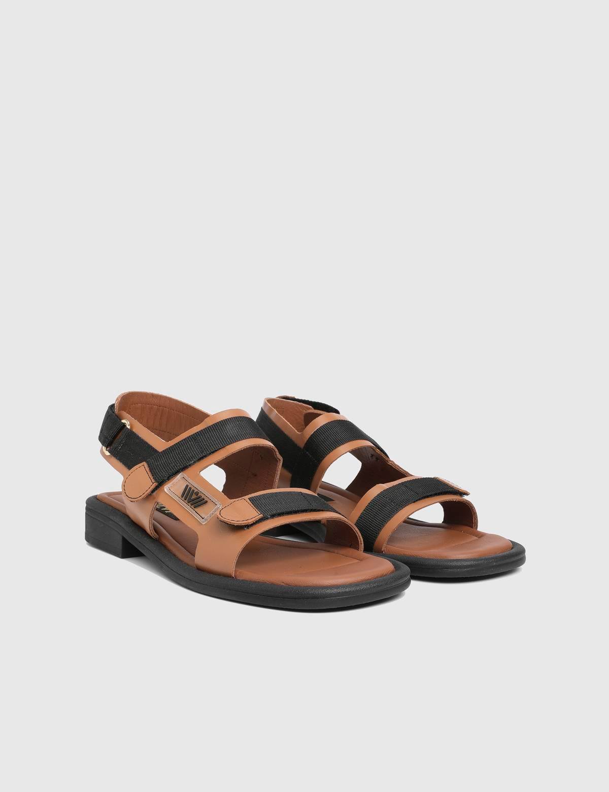 Damita Saddle Brown Leather Women's Sandal