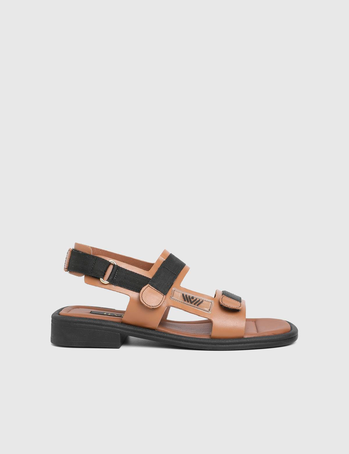 Damita Saddle Brown Leather Women's Sandal