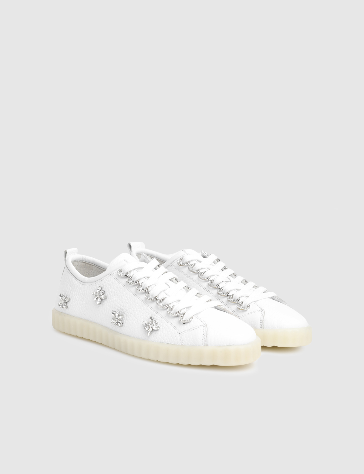 Darela White Floater Leather Women's Sneaker