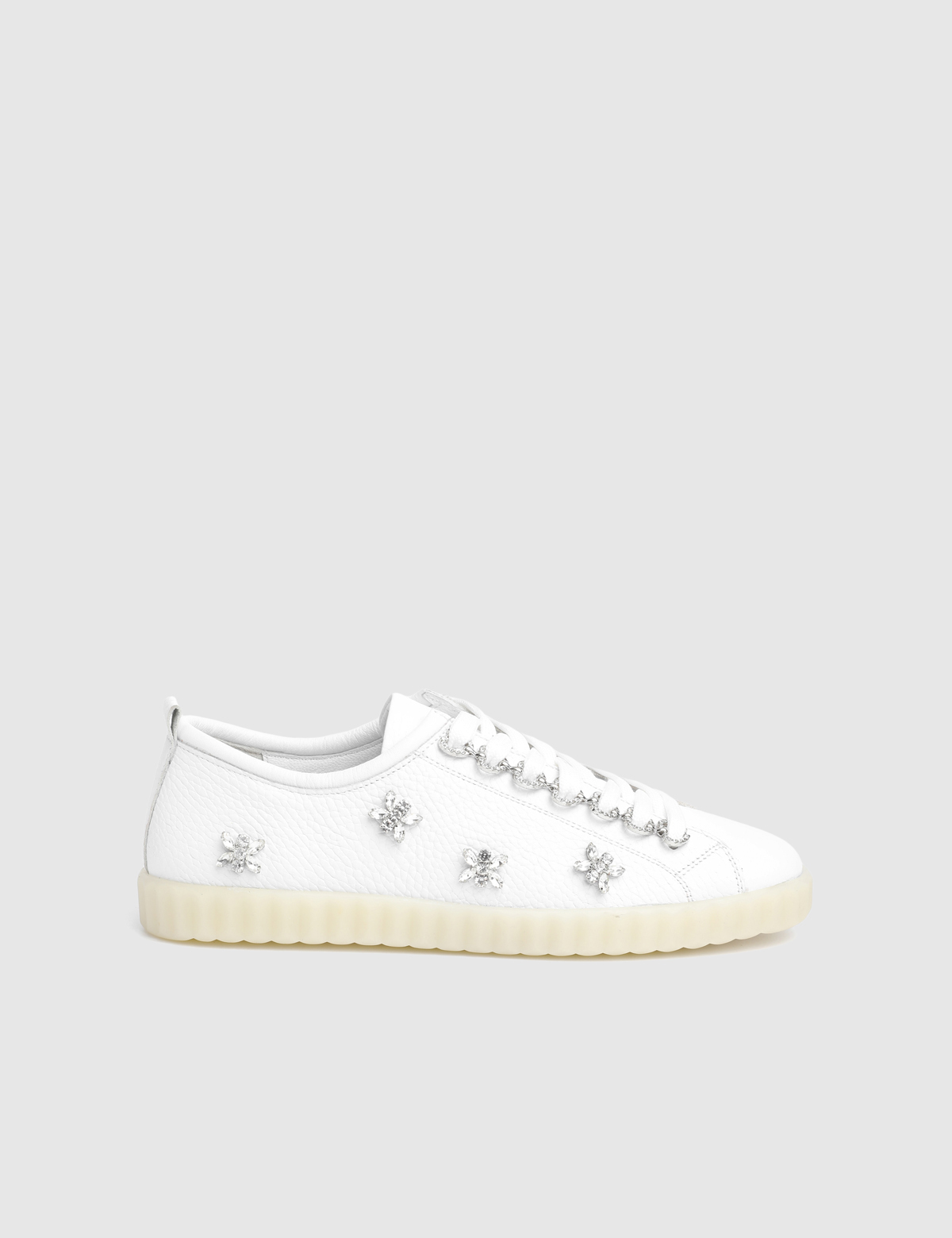 Darela White Floater Leather Women's Sneaker