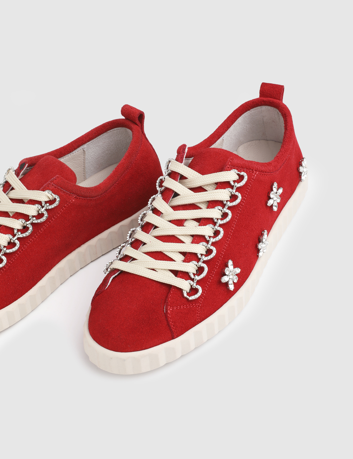 Darela Red Suede Leather Women's Sneaker