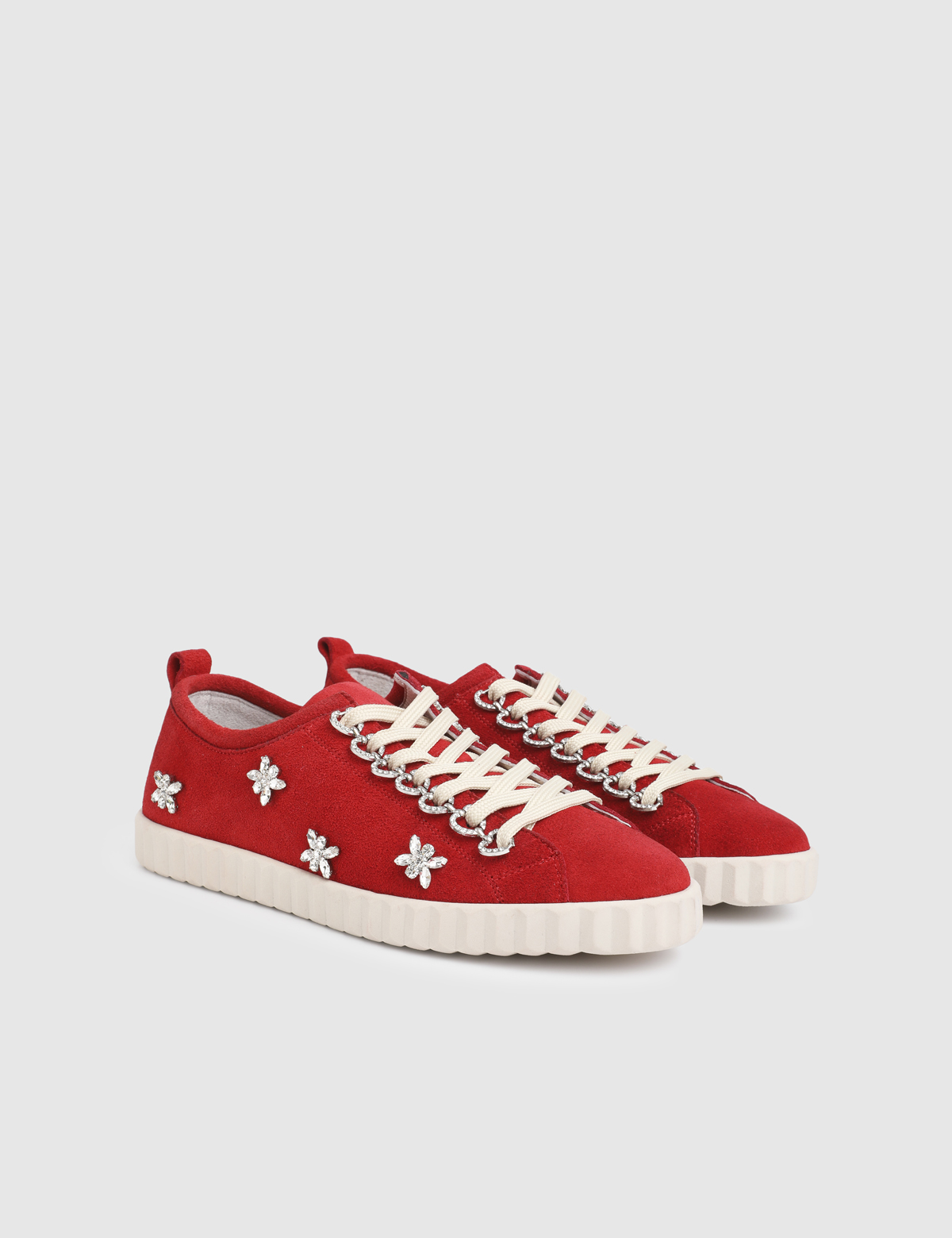 Darela Red Suede Leather Women's Sneaker