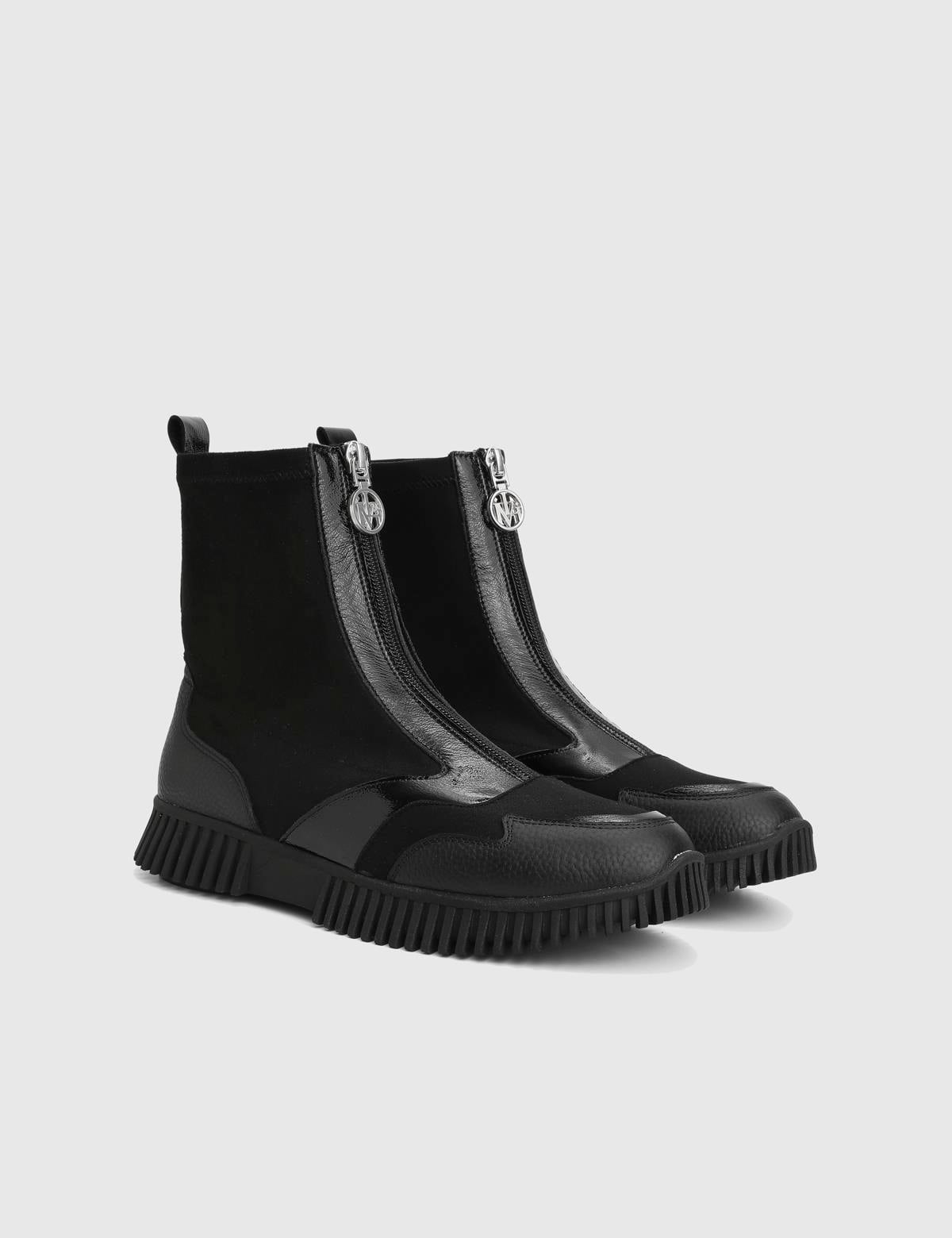 Darkey Black Patent Leather Women's Stretch Boot