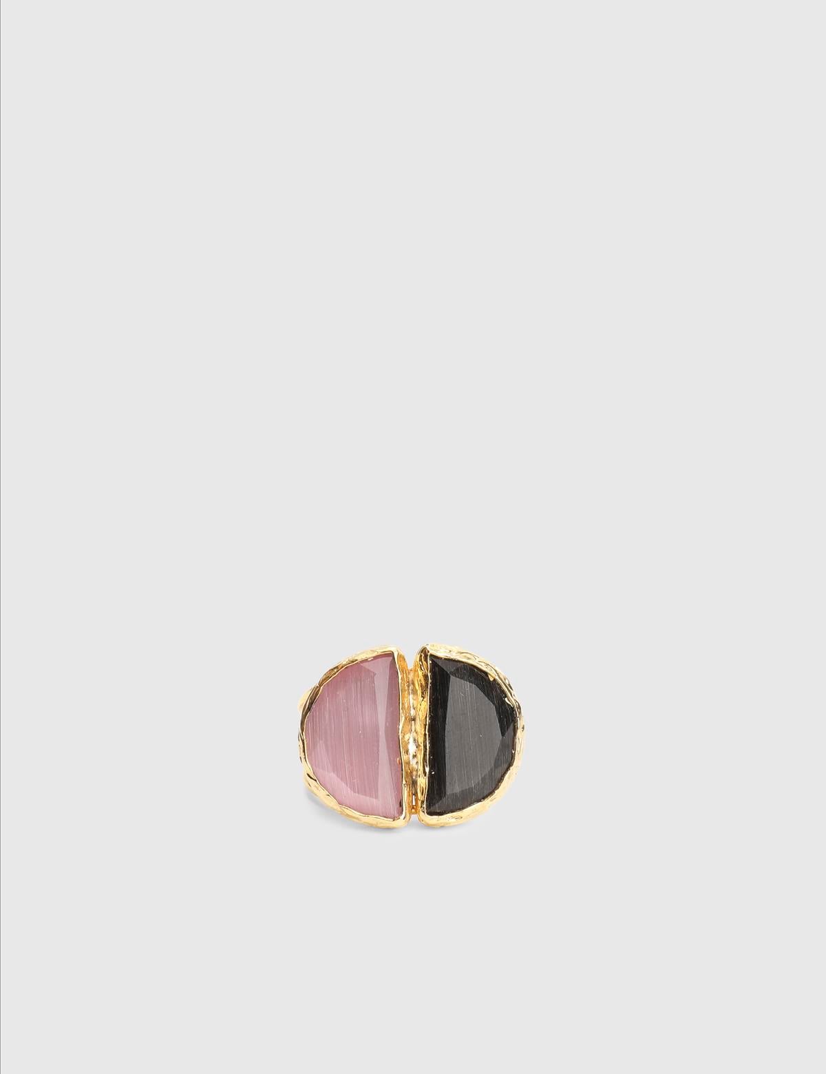 Davine Gold Women's Ring with Pink Stones