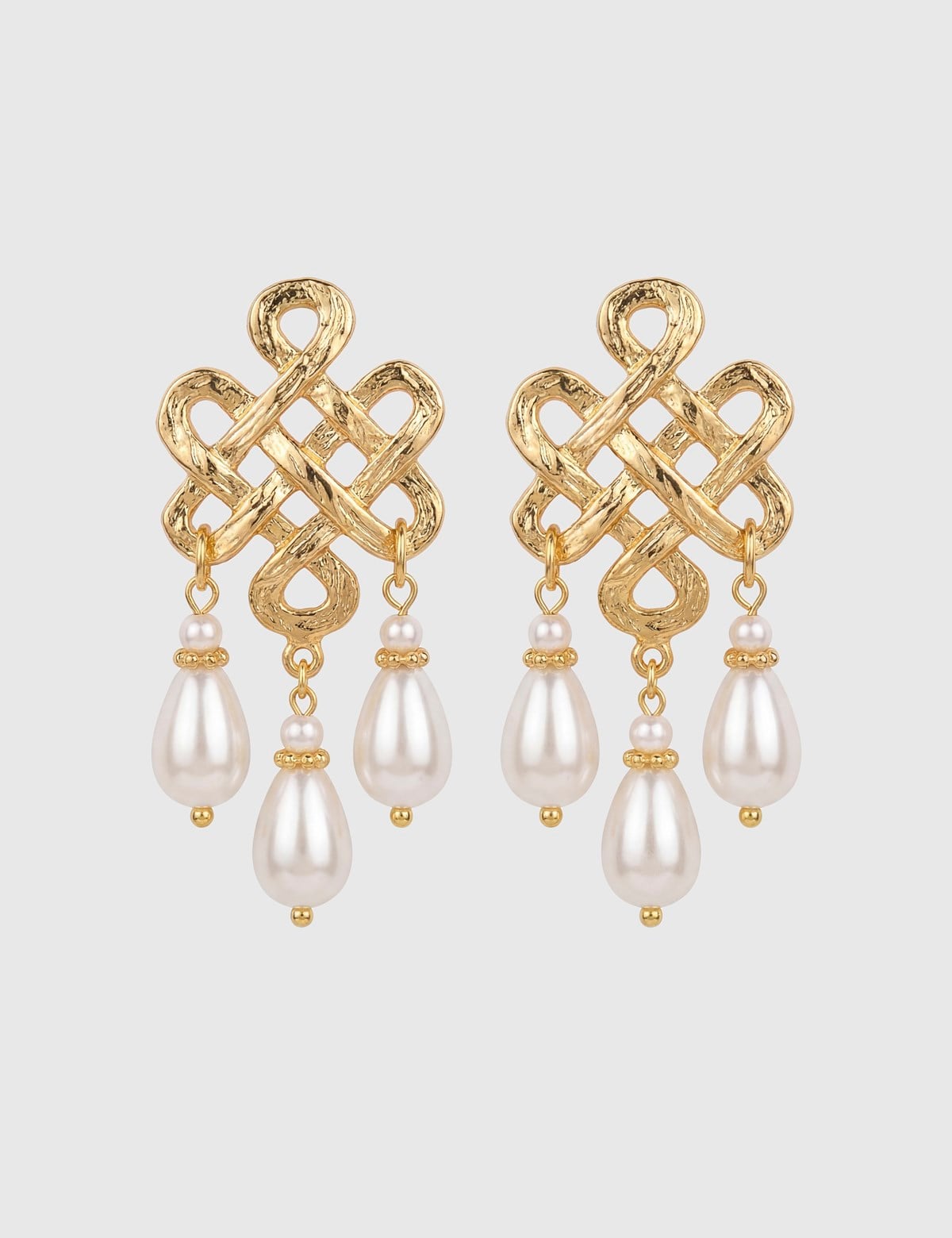 Delphi Gold Women's Earrings with White Stones
