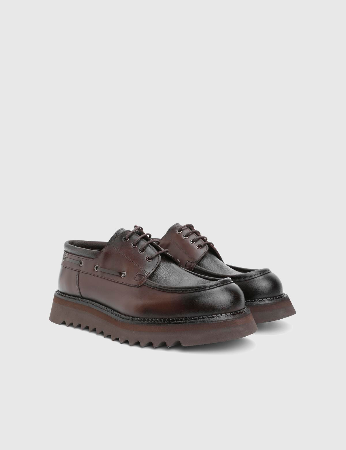 Derik Brown Florentic Leather Deer Leather Men's Oxford