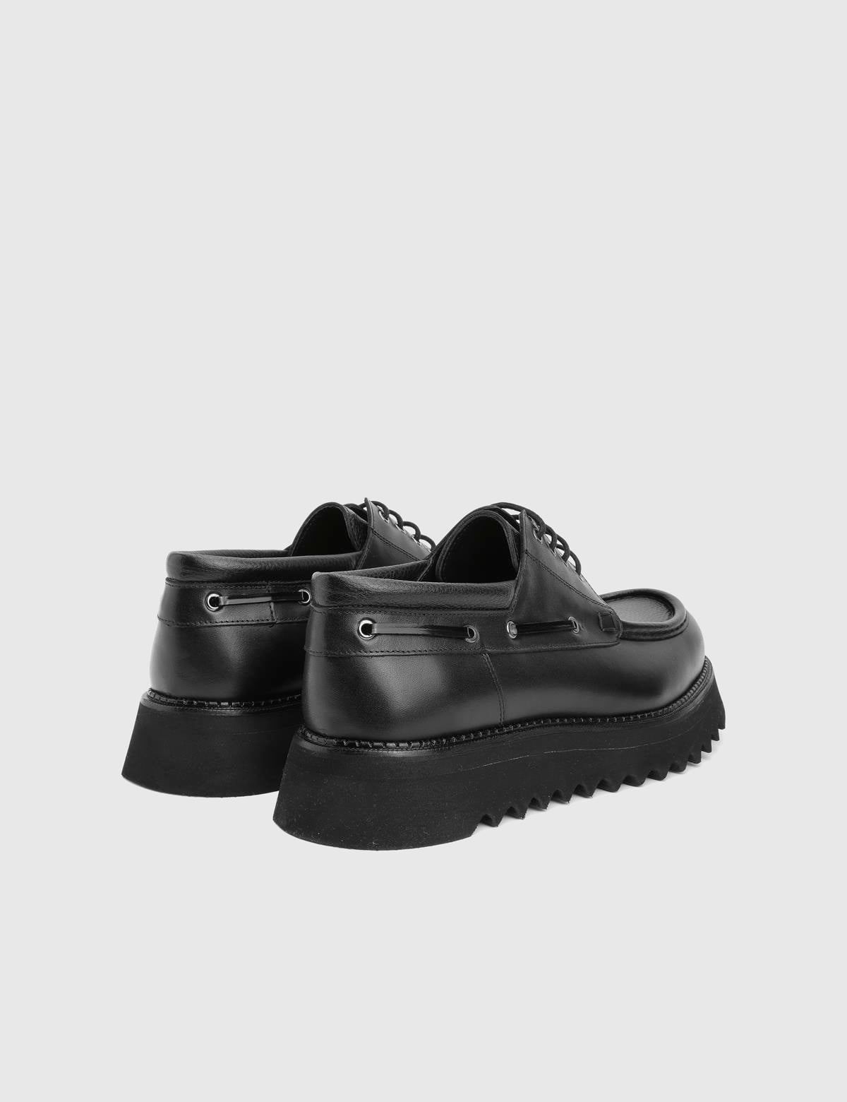 Derik Black Florentic Leather Deer Leather Men's Oxford