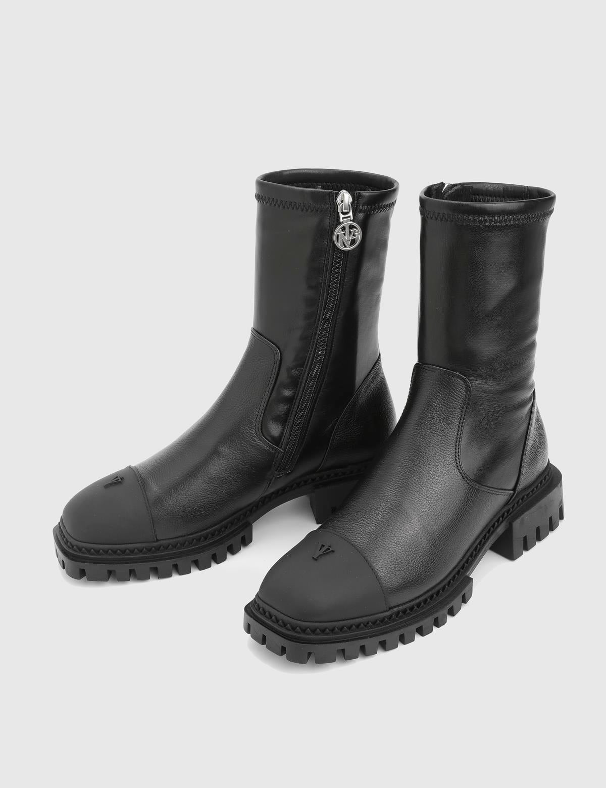 Devin Black Leather Women's Stretch Boot