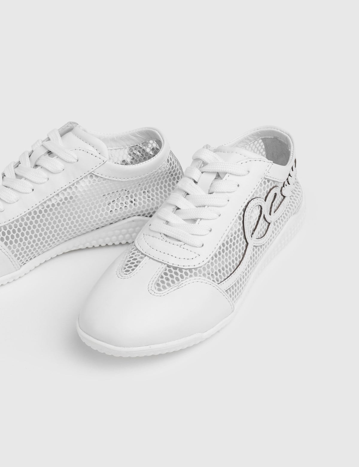Deyra White Leather Lace Women's Sneaker