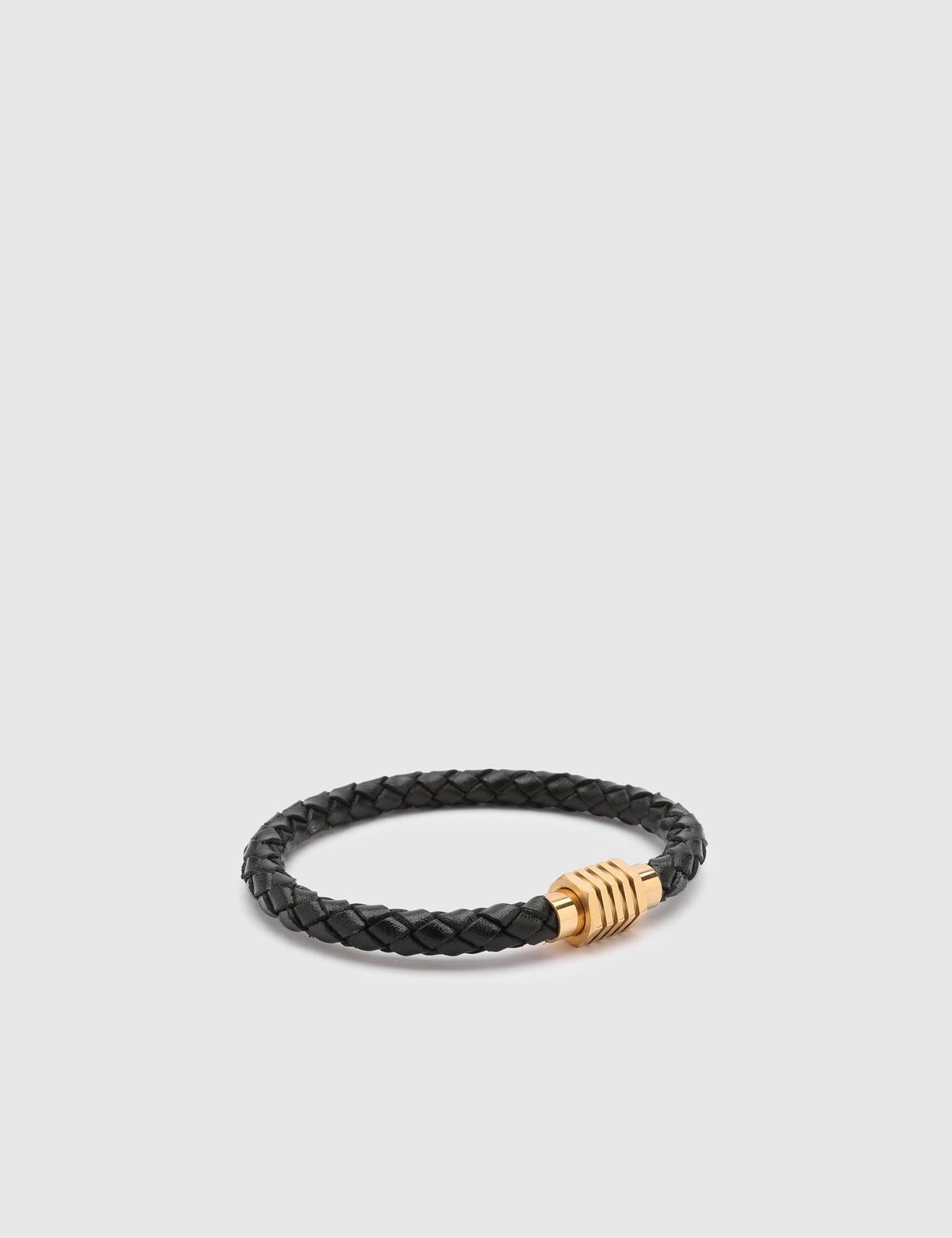 Digby Black Leather Men's Bracelet