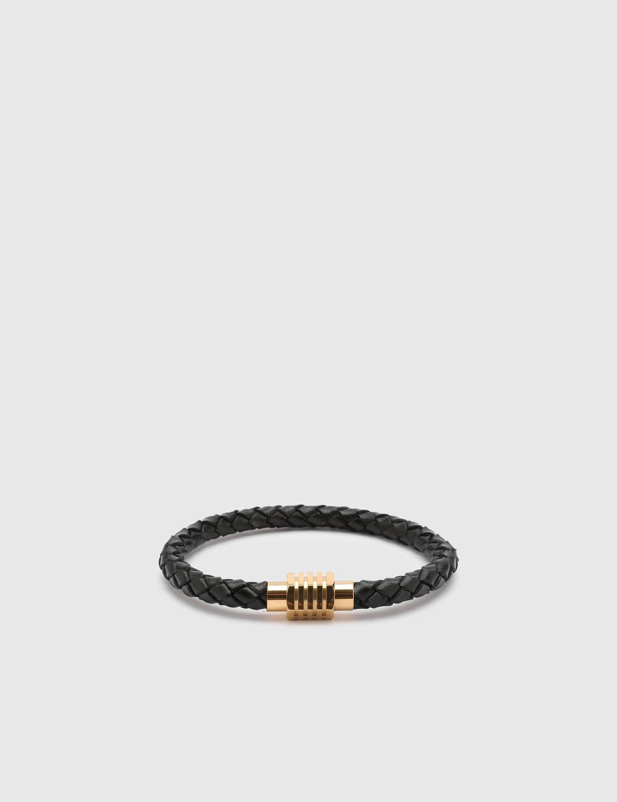 Digby Black Leather Men's Bracelet
