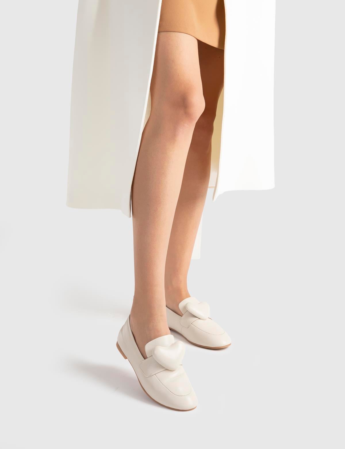 Donato Cream Leather Women's Loafer