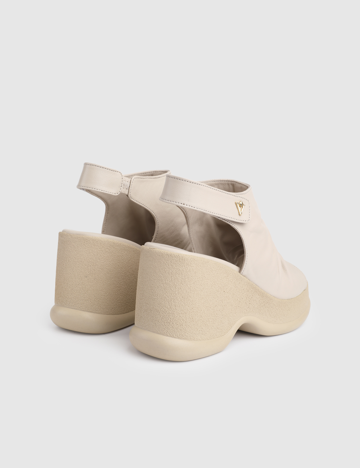 Drina Beige Leather Women's Heeled Sandal