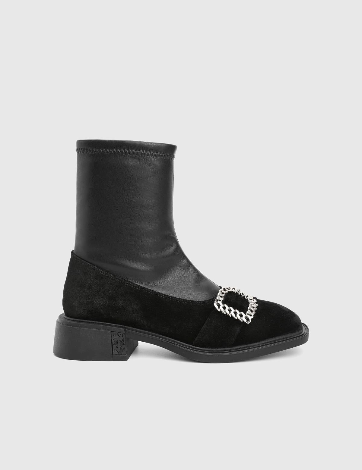 Druid Black Suede Leather Women's Stretch Boot