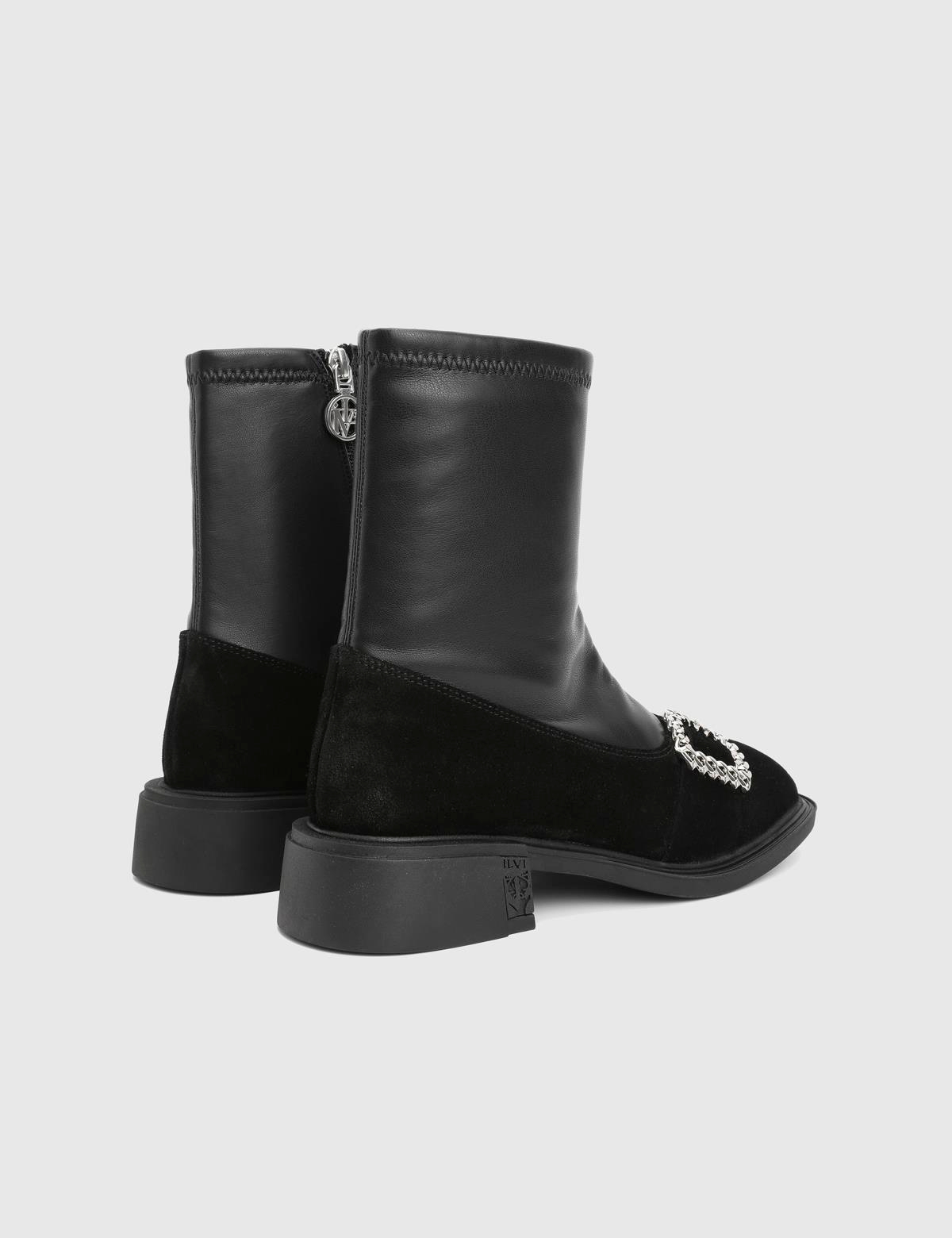 Druid Black Suede Leather Women's Stretch Boot