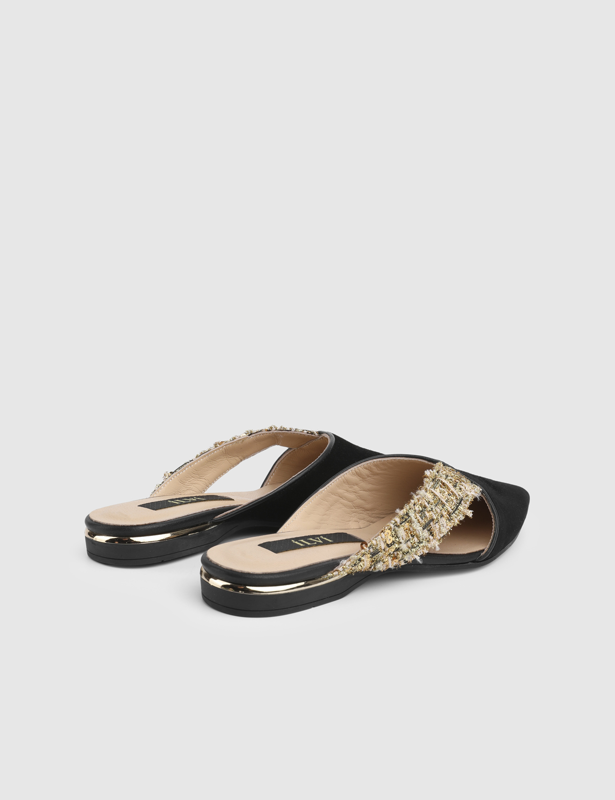 Dylan Black Suede Leather Fabric Women's Mule