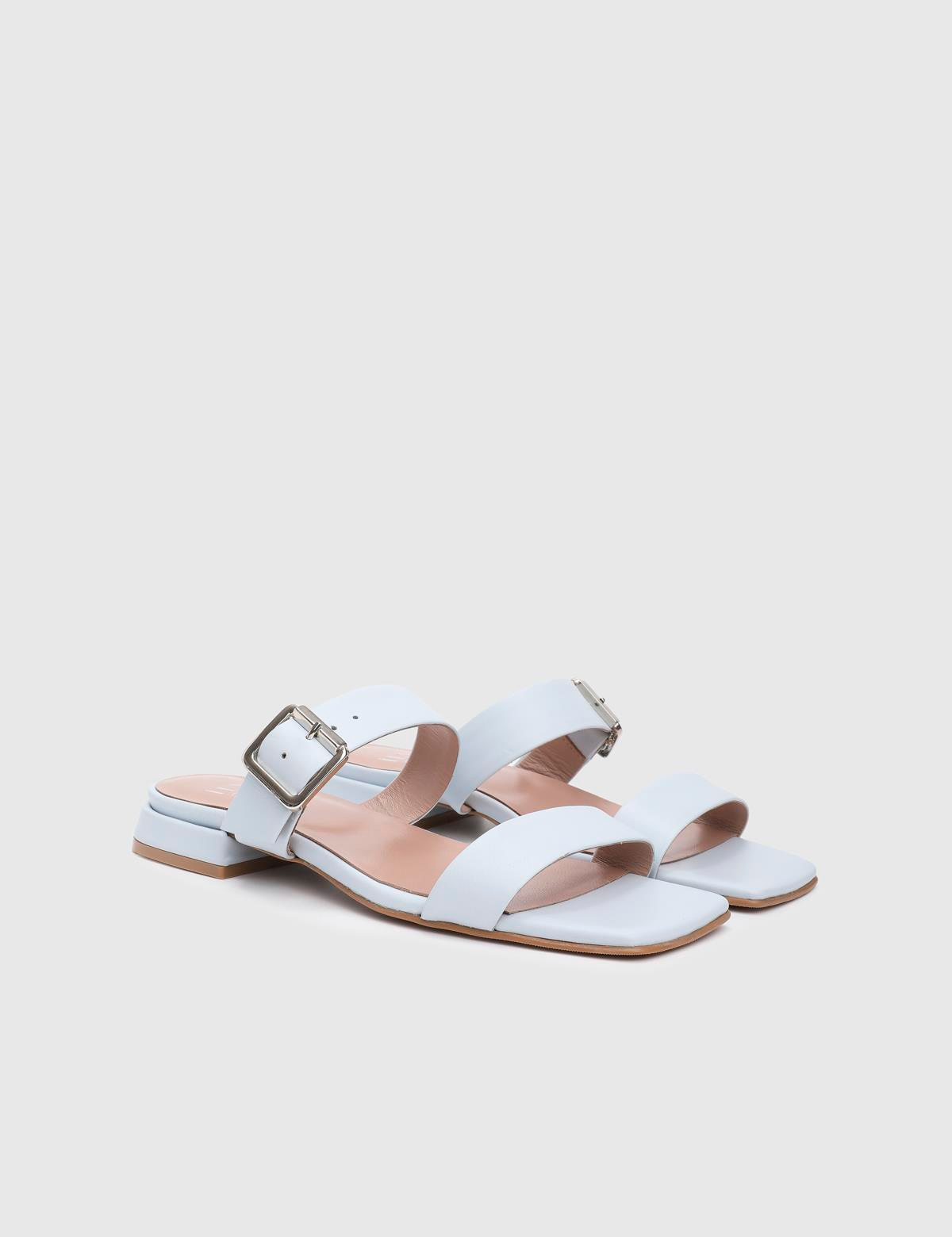 Eldoris Blue Leather Women's Slide