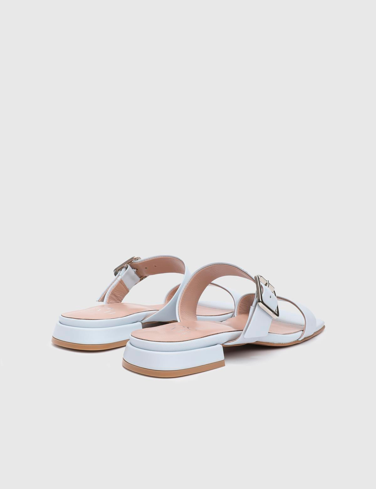 Eldoris Blue Leather Women's Slide