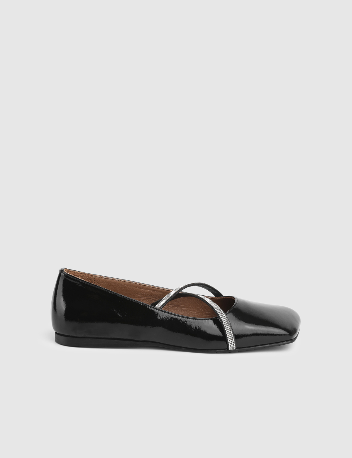Elenya Black Patent Leather Women's Ballerina