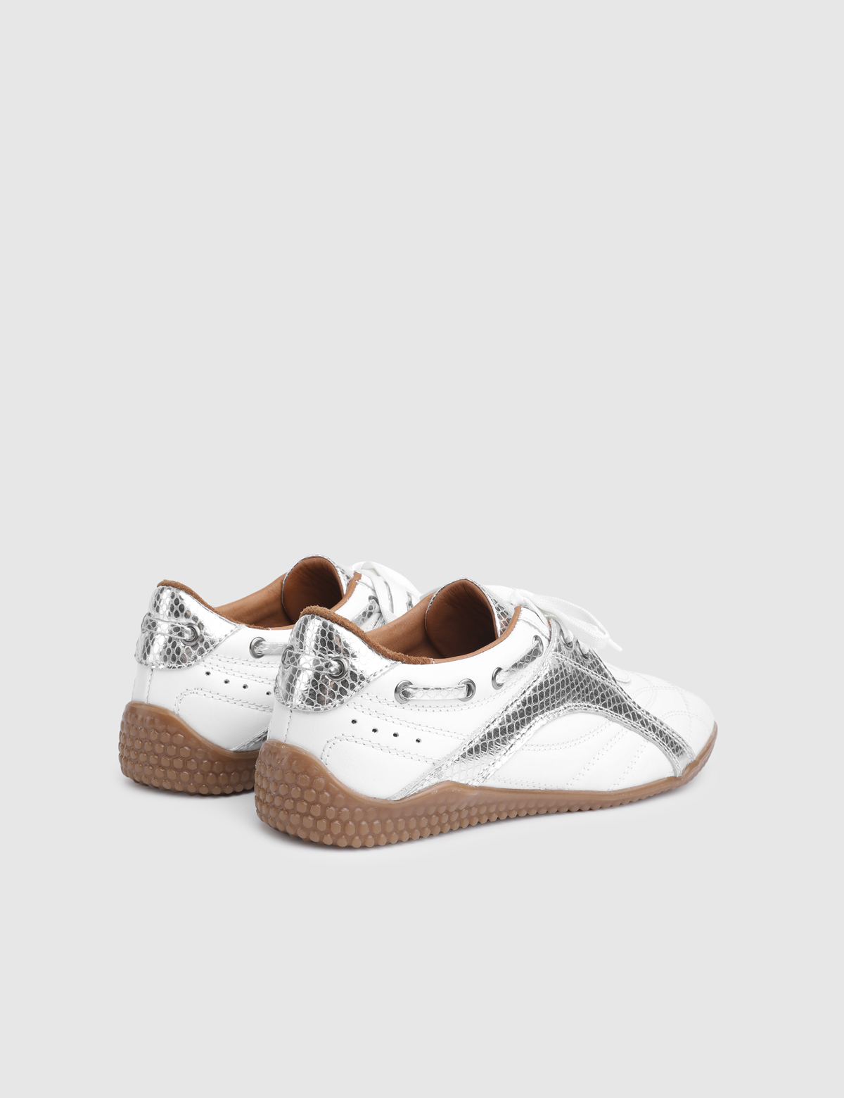 Elora White Printed Leather Women's Sneaker