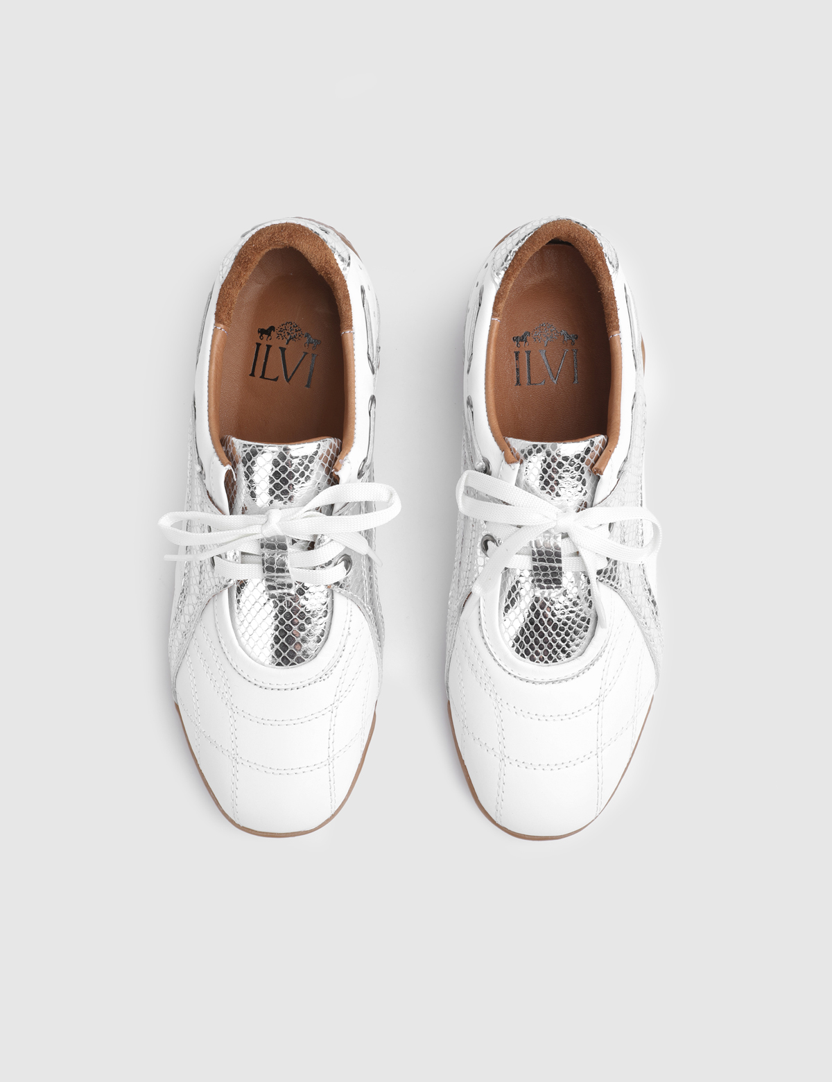 Elora White Printed Leather Women's Sneaker