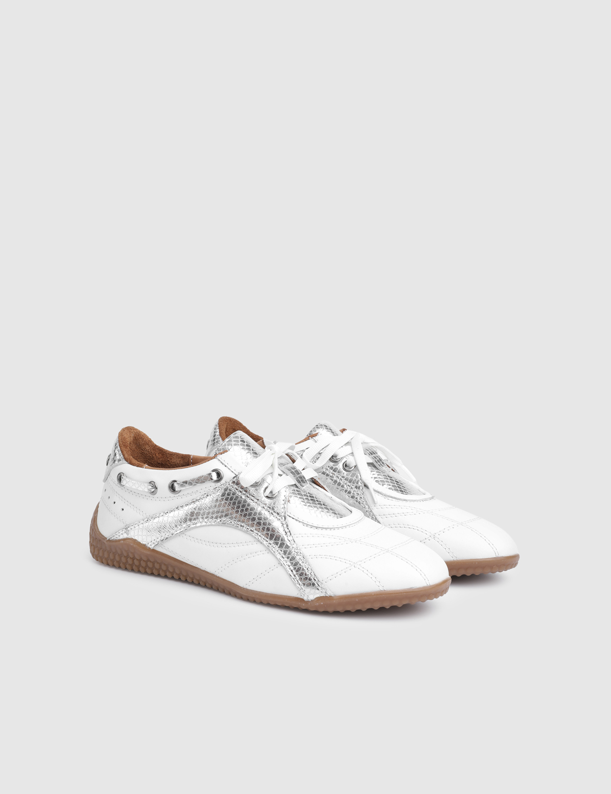 Elora White Printed Leather Women's Sneaker