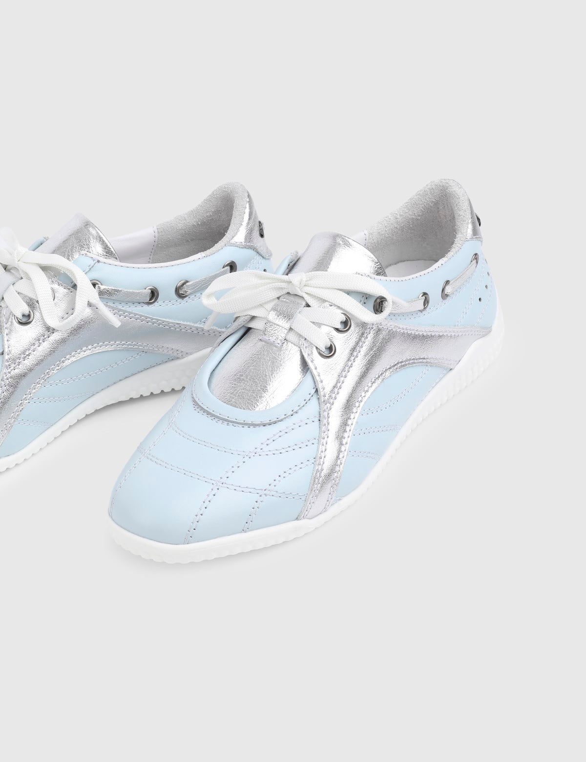 Elora Blue Printed Leather Women's Sneaker