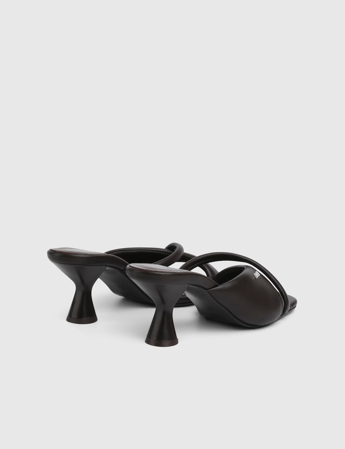 Elvine Brown Leather Women's Heeled Slide
