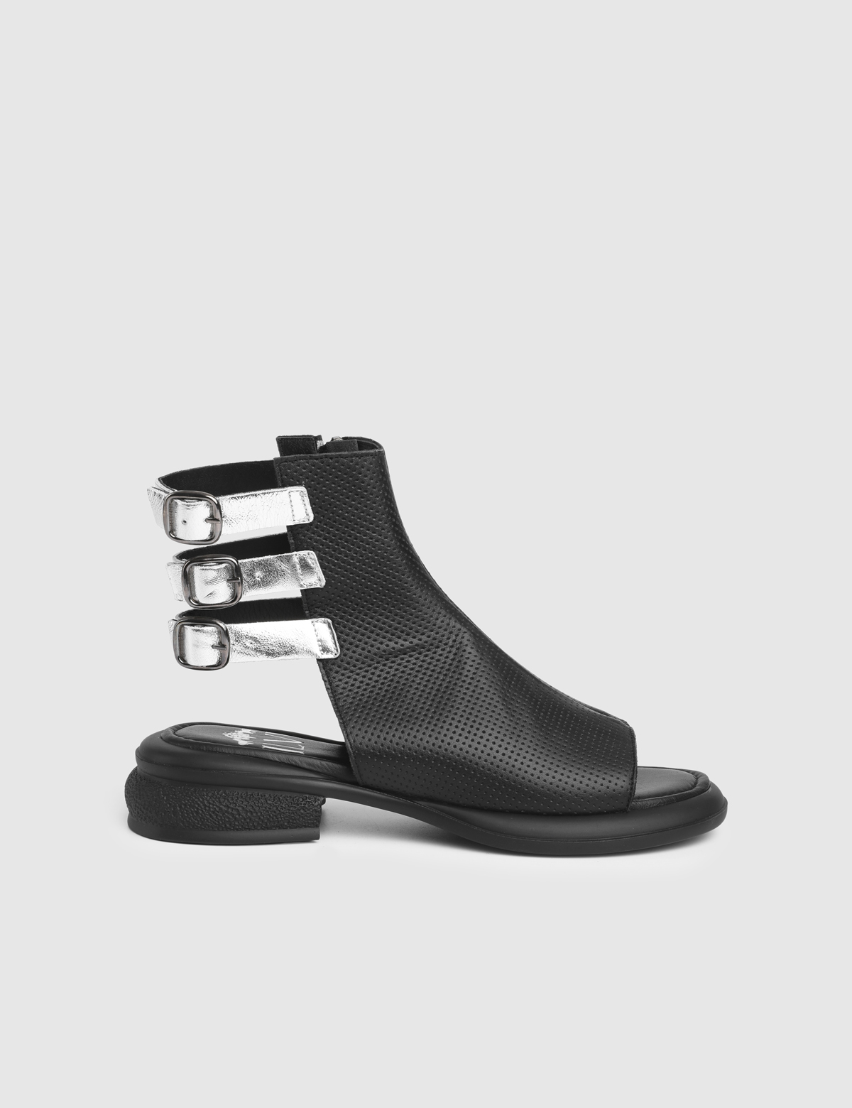 Elvra Black Leather Women's Sandal