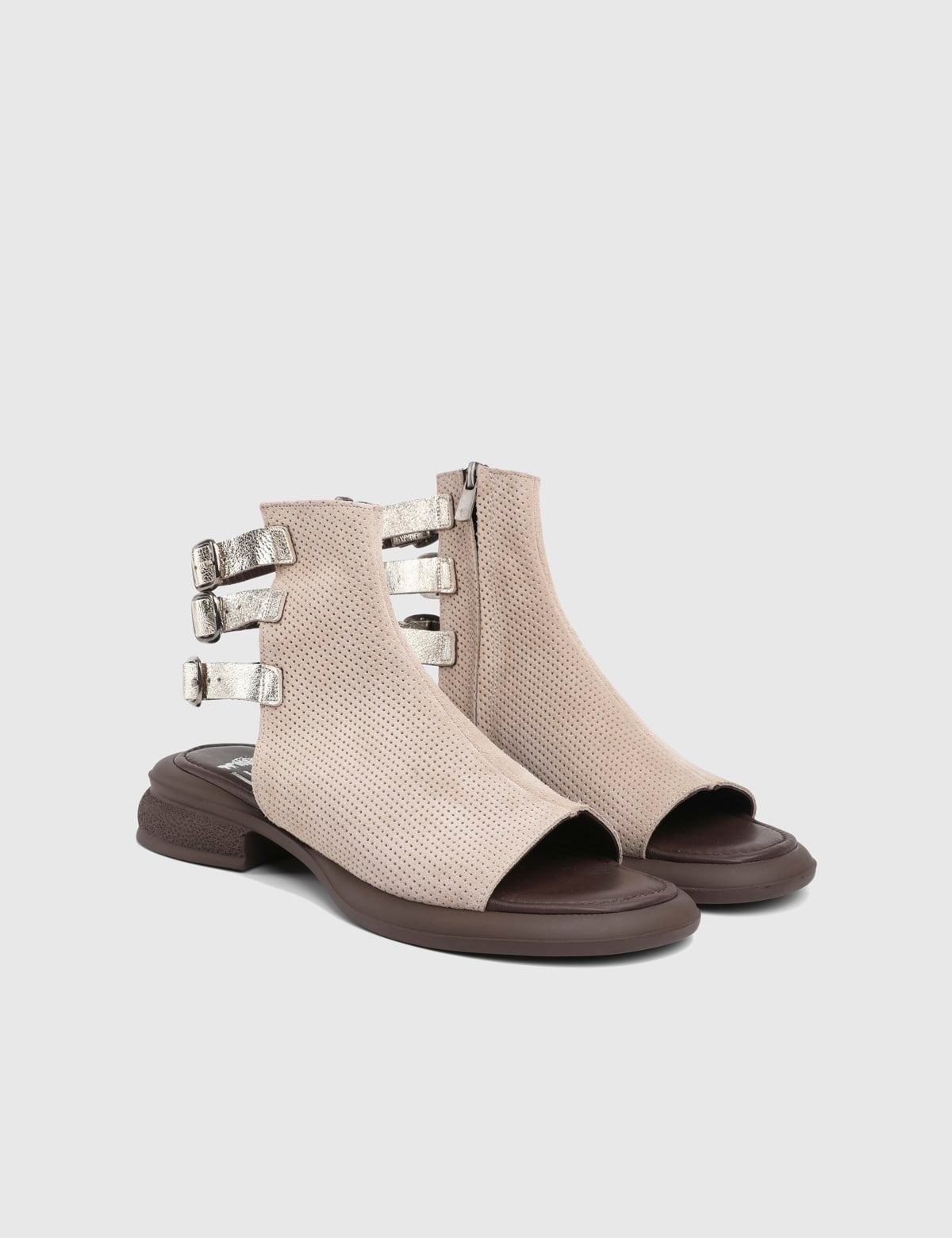 Elvra Beige Leather Women's Sandal