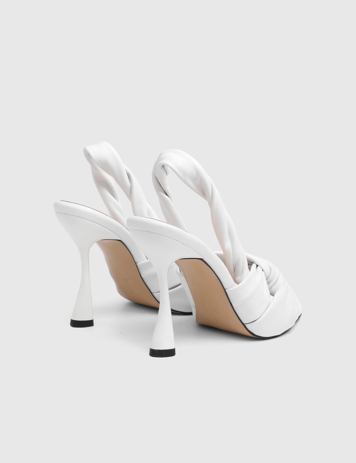Eresa White Leather Women's Heeled Sandal
