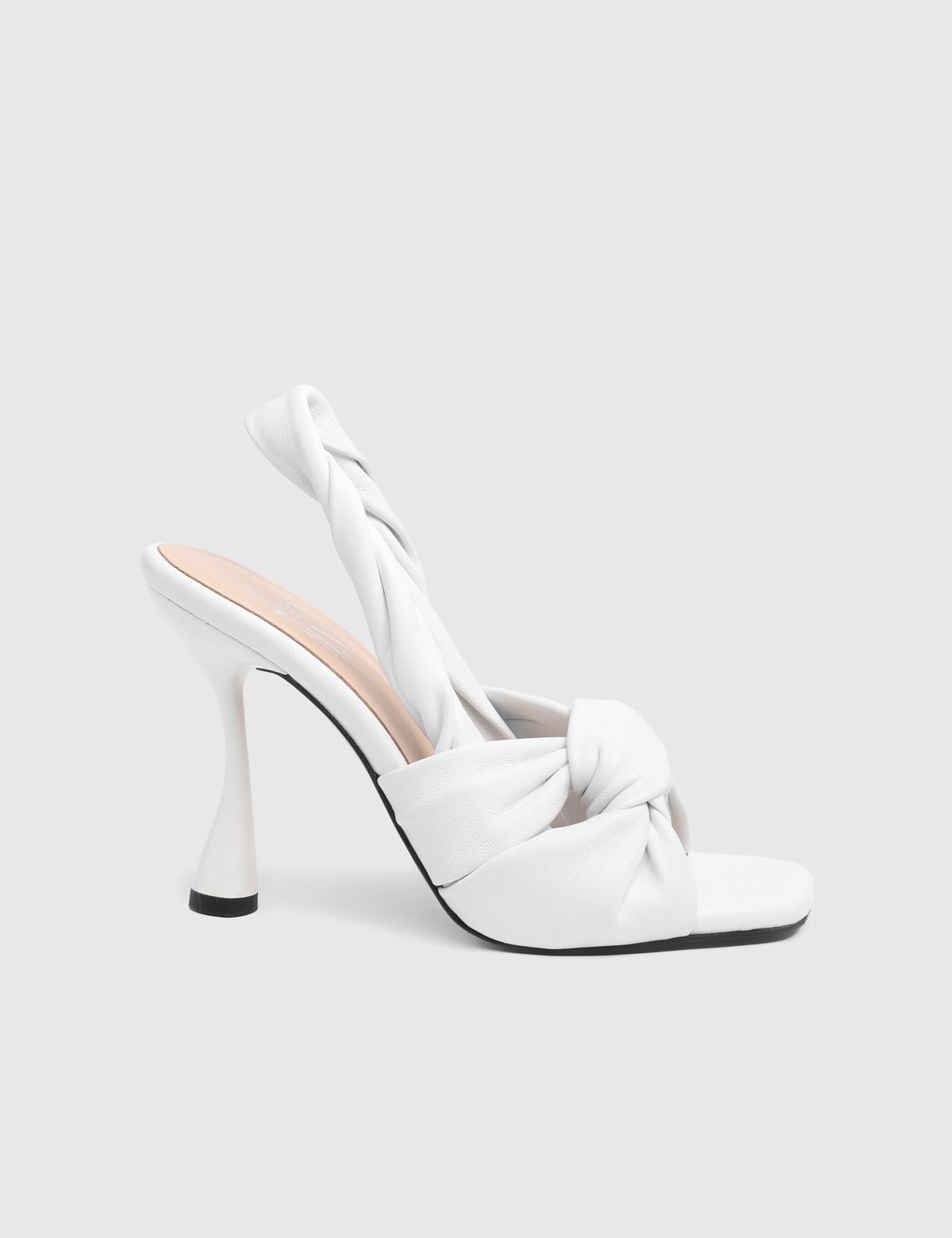 Eresa White Leather Women's Heeled Sandal
