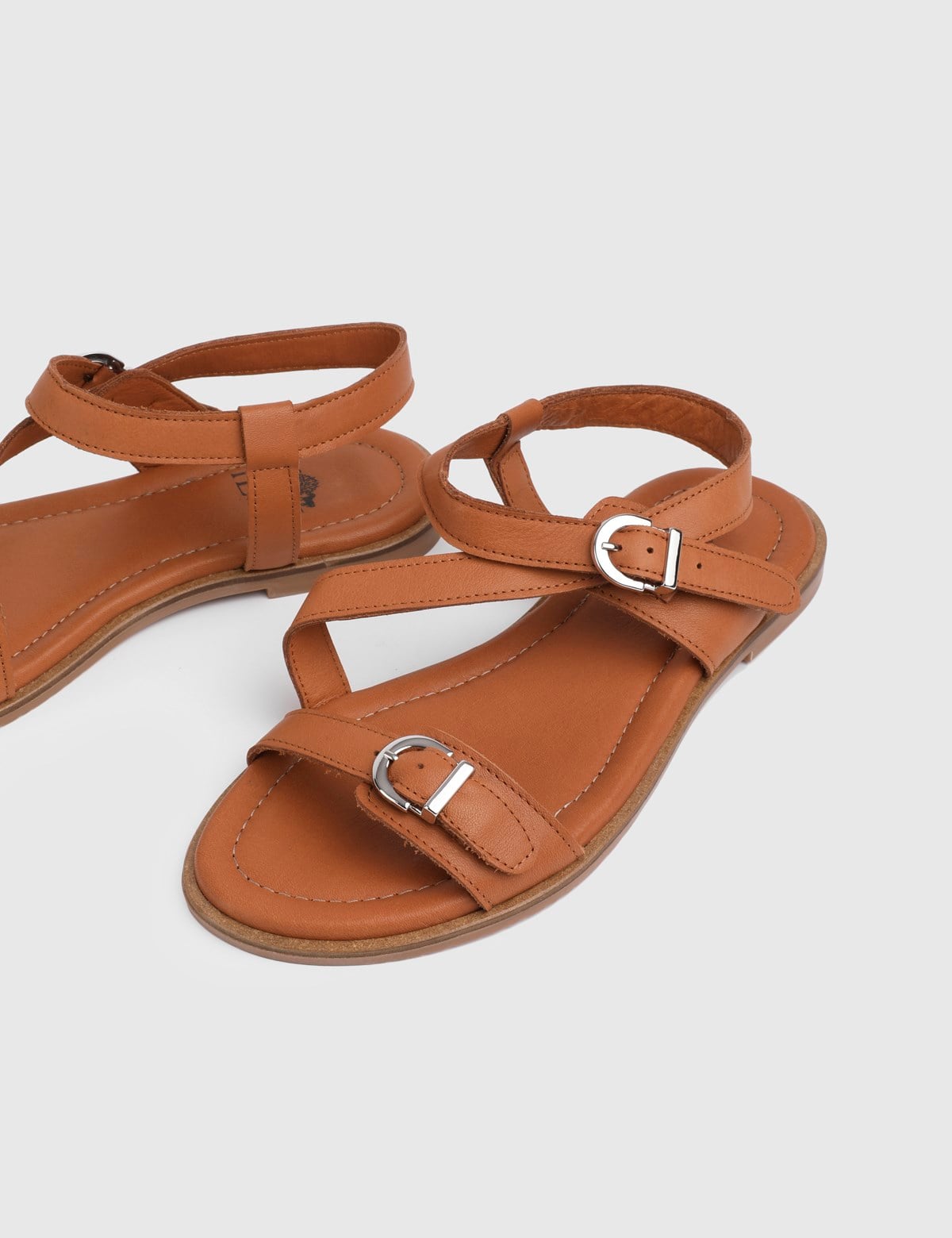 Evira Saddle Brown Leather Women's Sandal