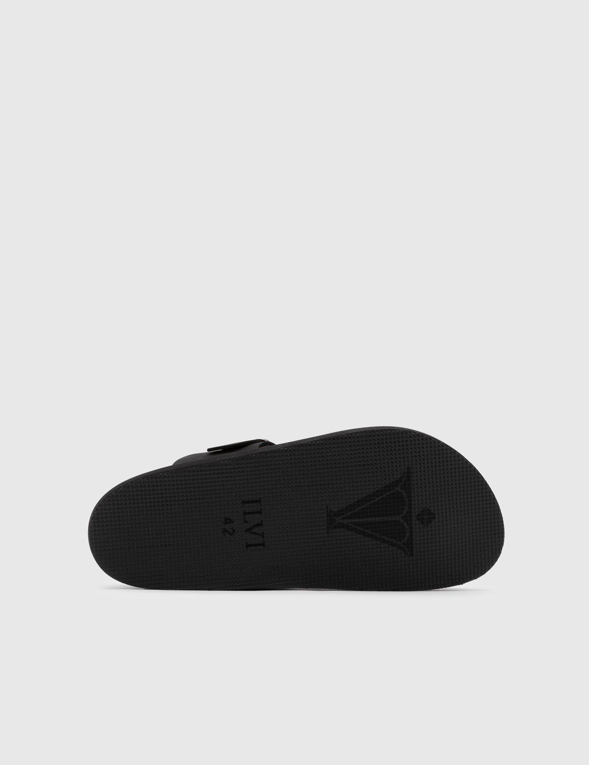 Ezio Black Crazy Leather Men's Slipper