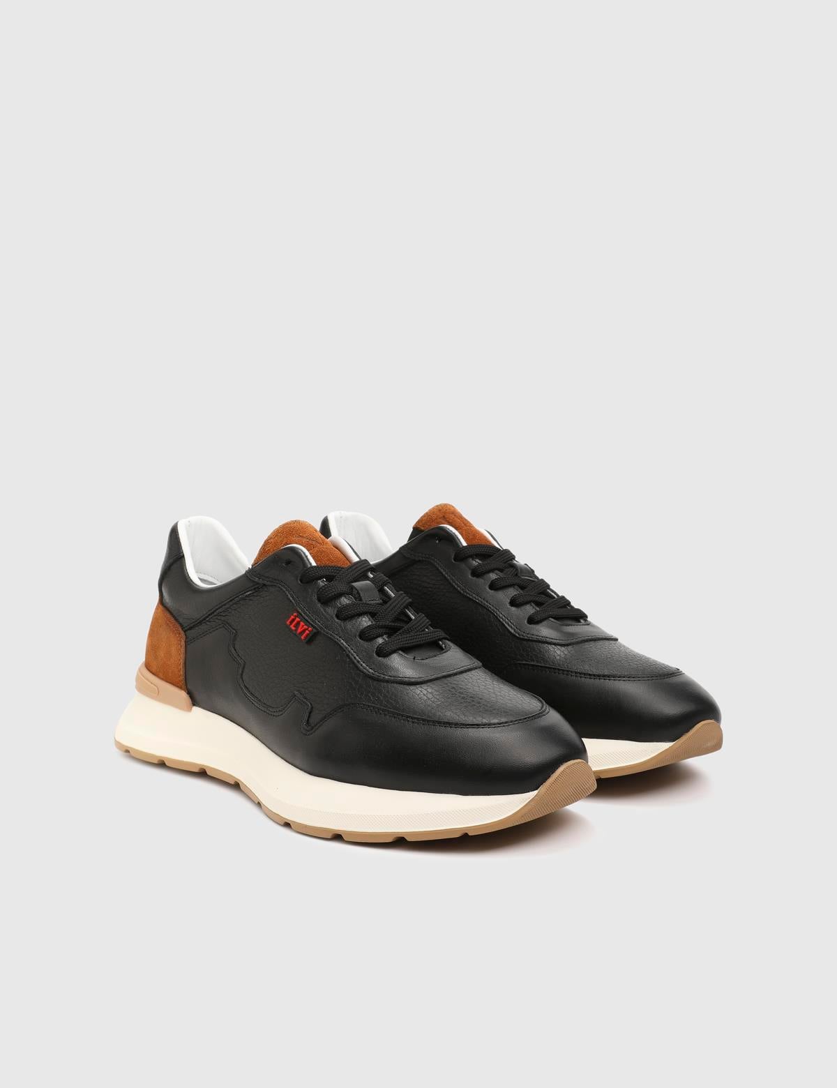 Faes Black Suede Leather Men's Sneaker