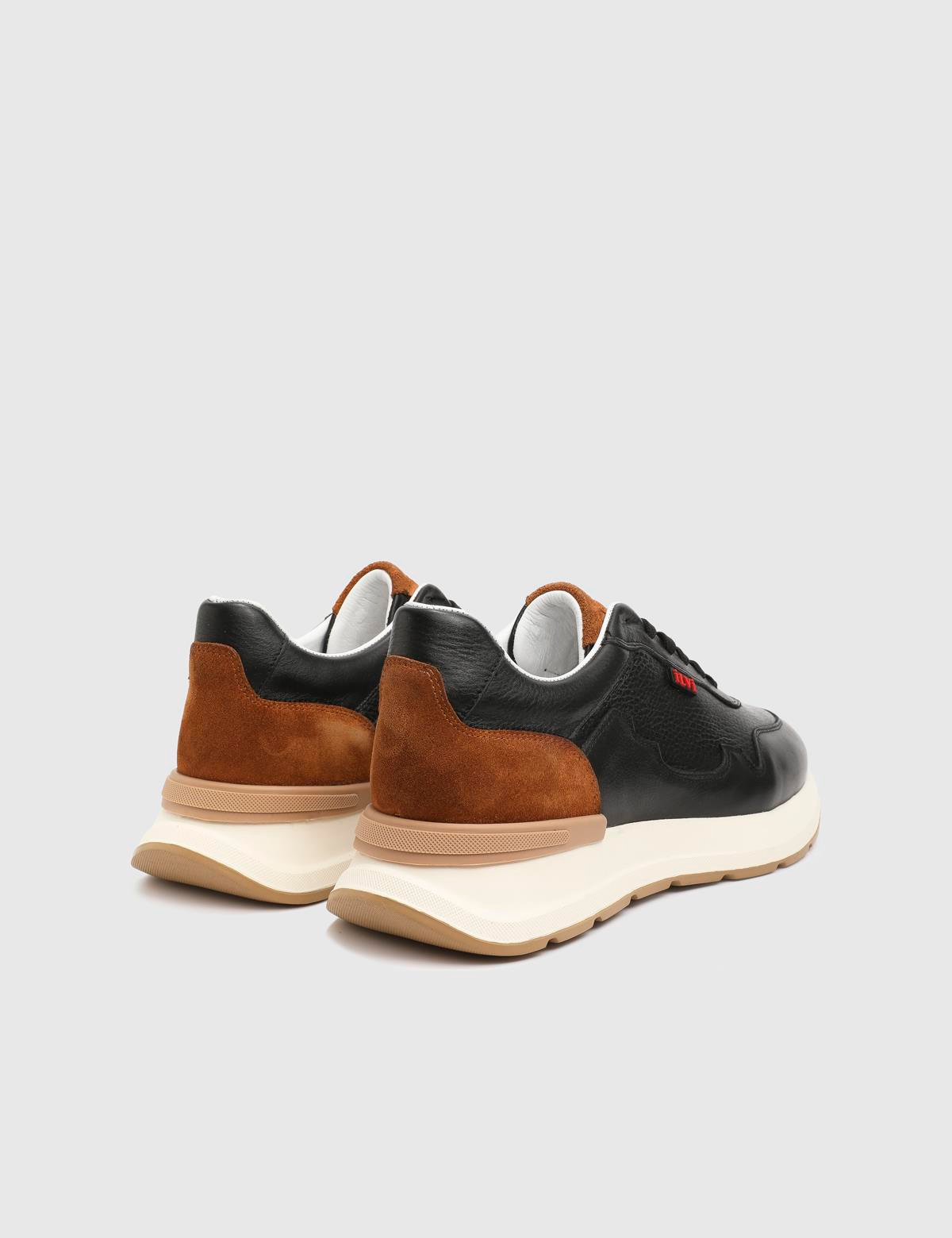 Faes Black Suede Leather Men's Sneaker