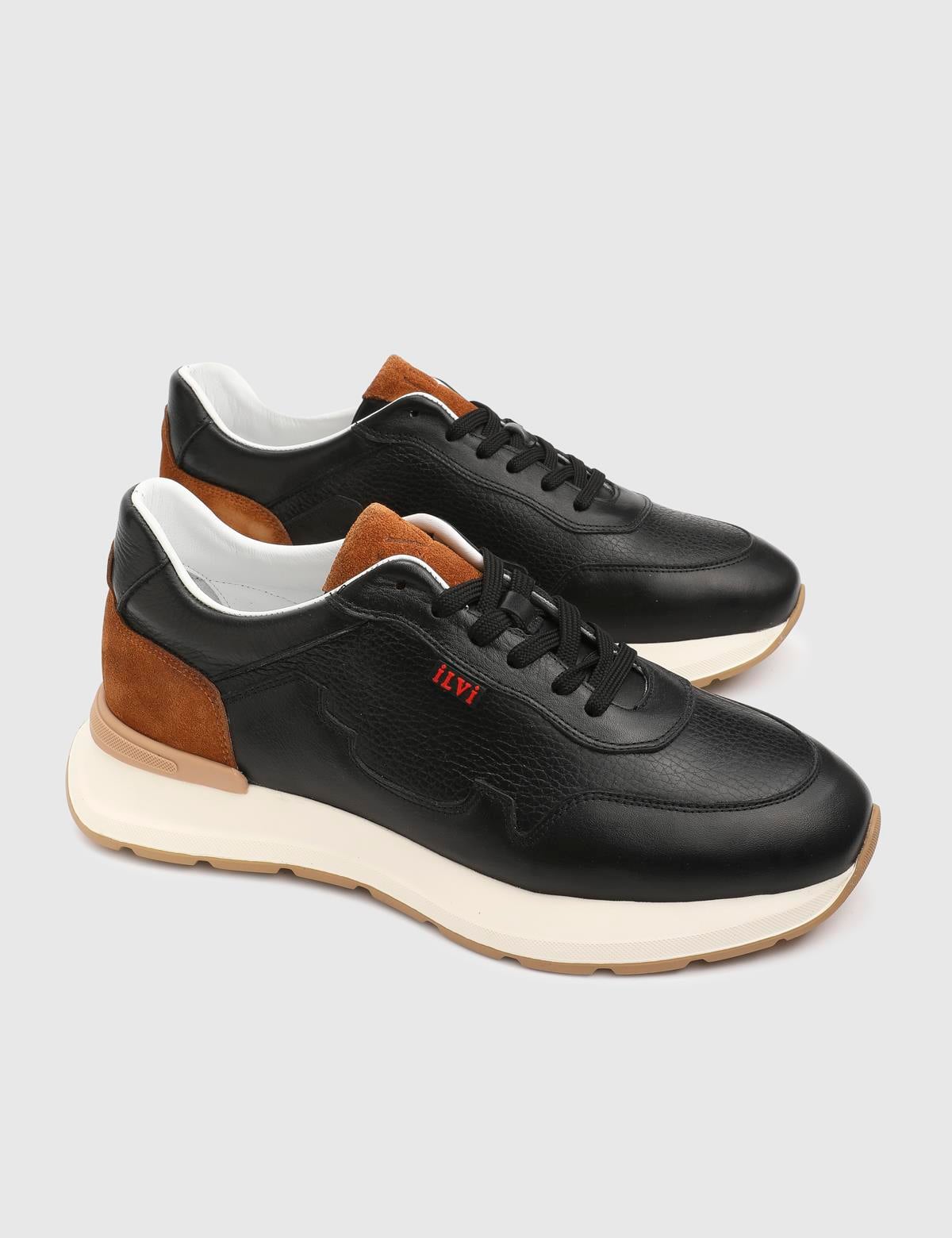 Faes Black Suede Leather Men's Sneaker