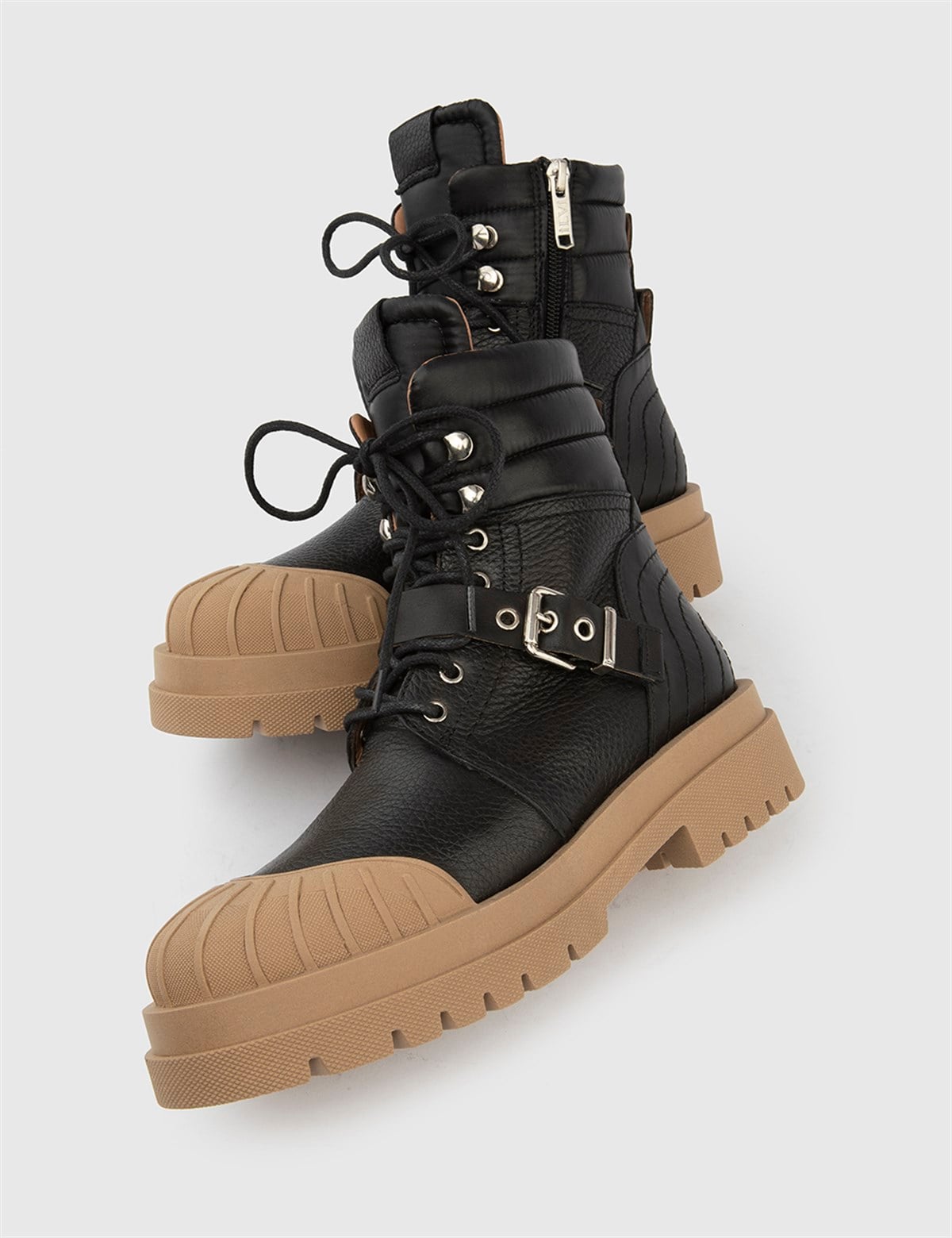 Falk Mink-Black Leather Women's Boot