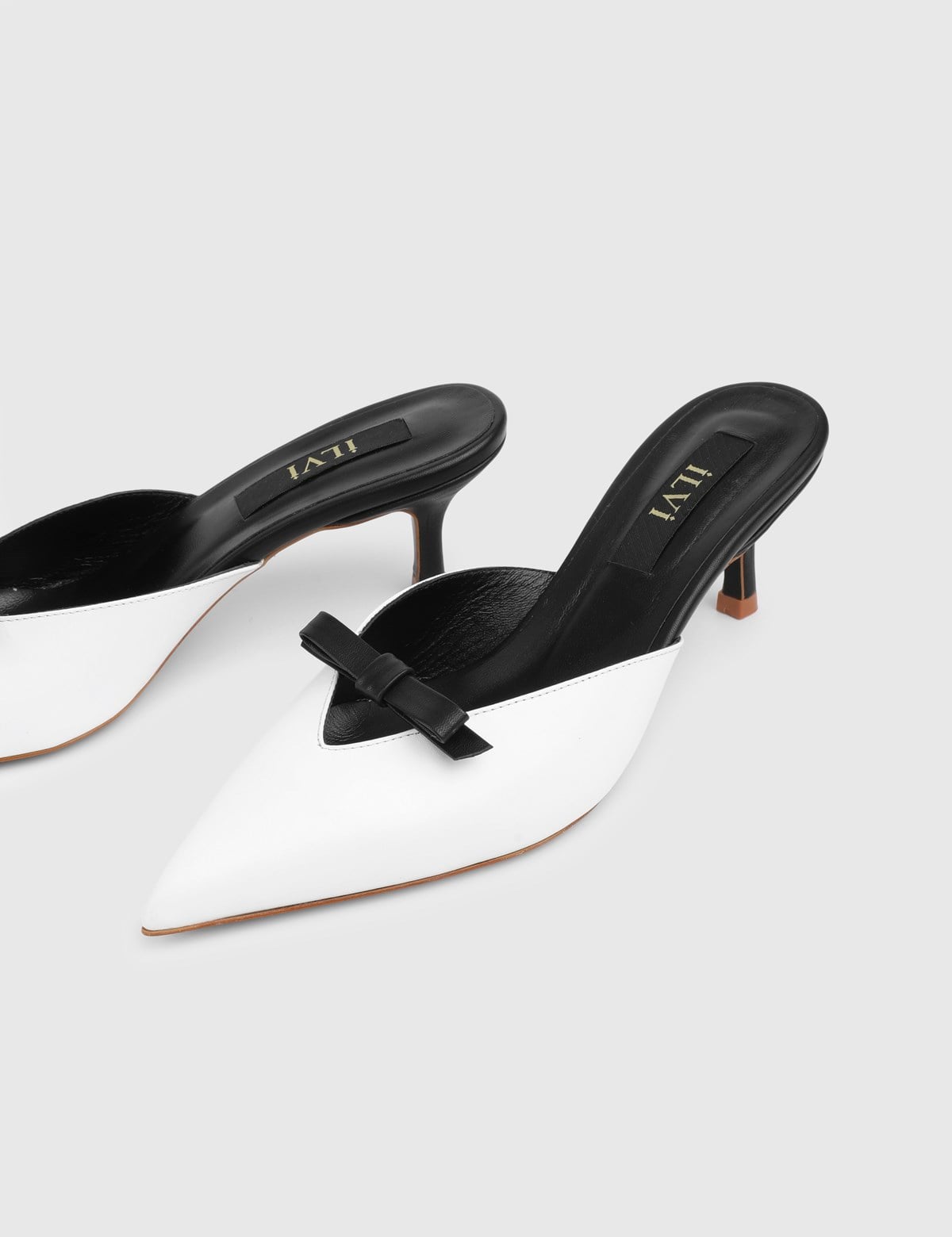 Farin White Leather Women's Heeled Mule