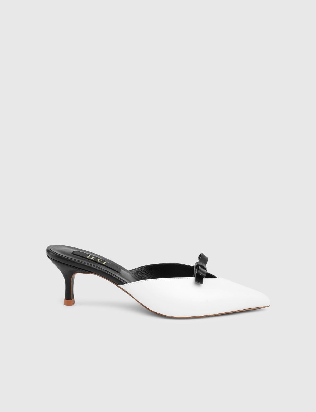 Farin White Leather Women's Heeled Mule
