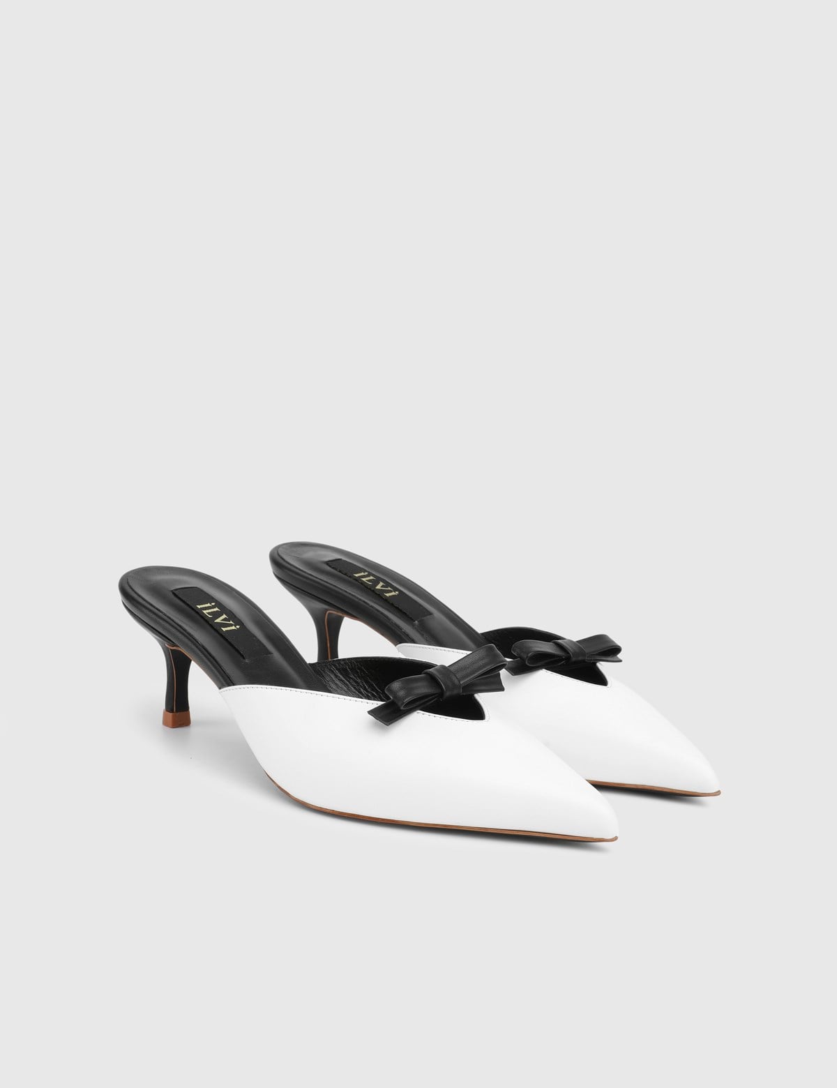 Farin White Leather Women's Heeled Mule