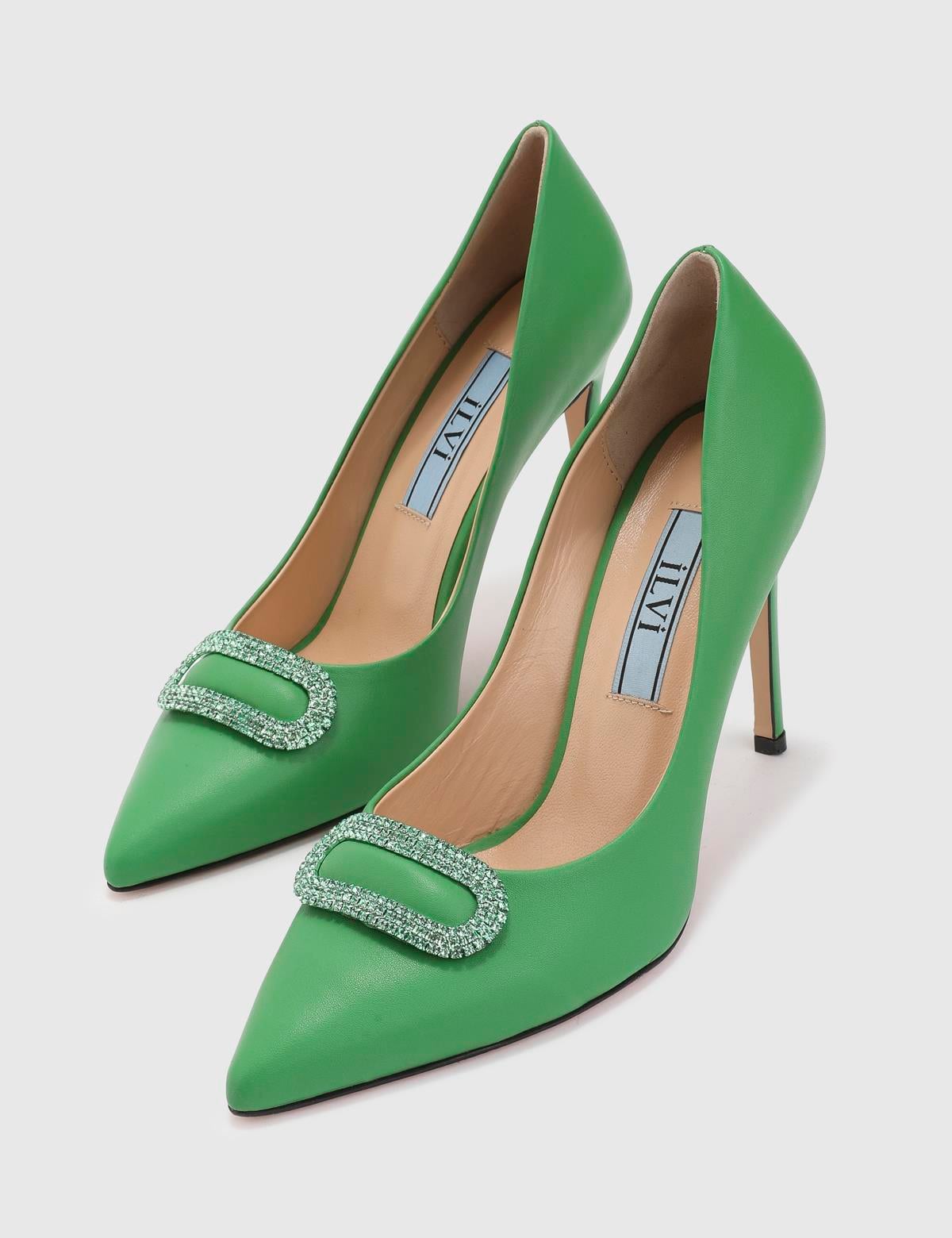 Farum Green Leather Women's Pump