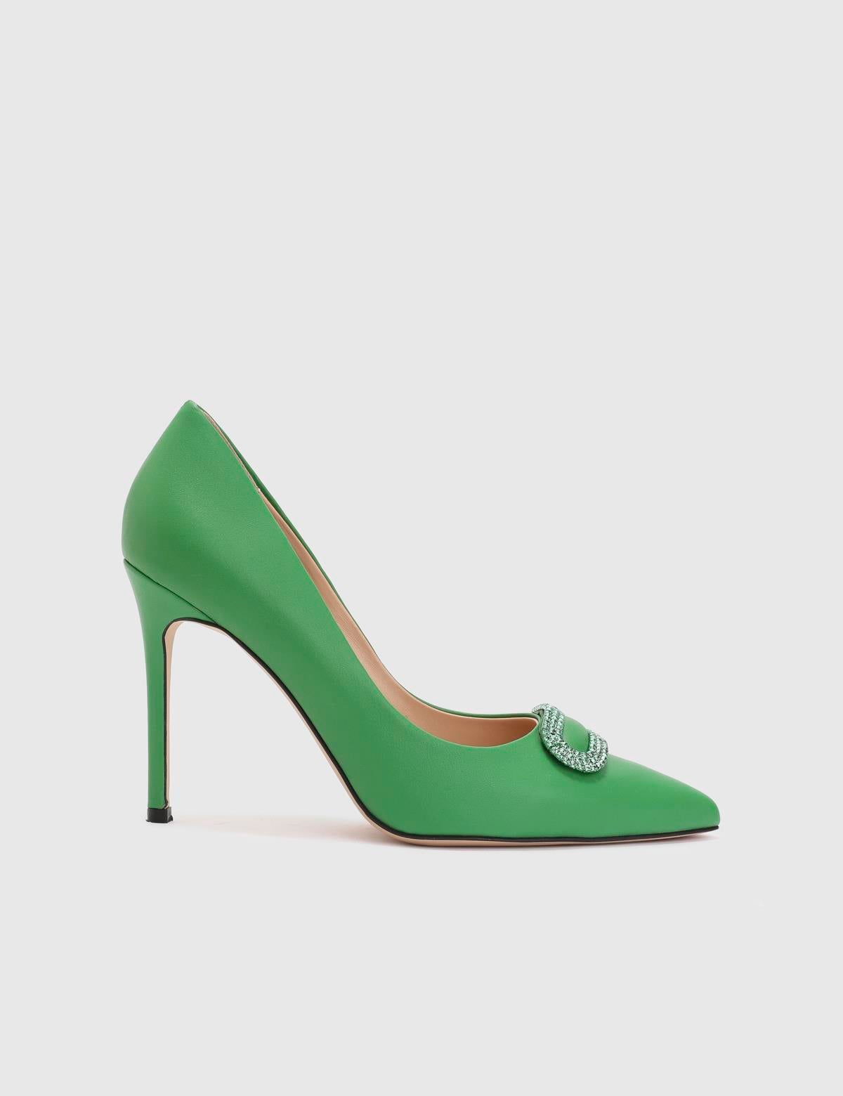 Farum Green Leather Women's Pump