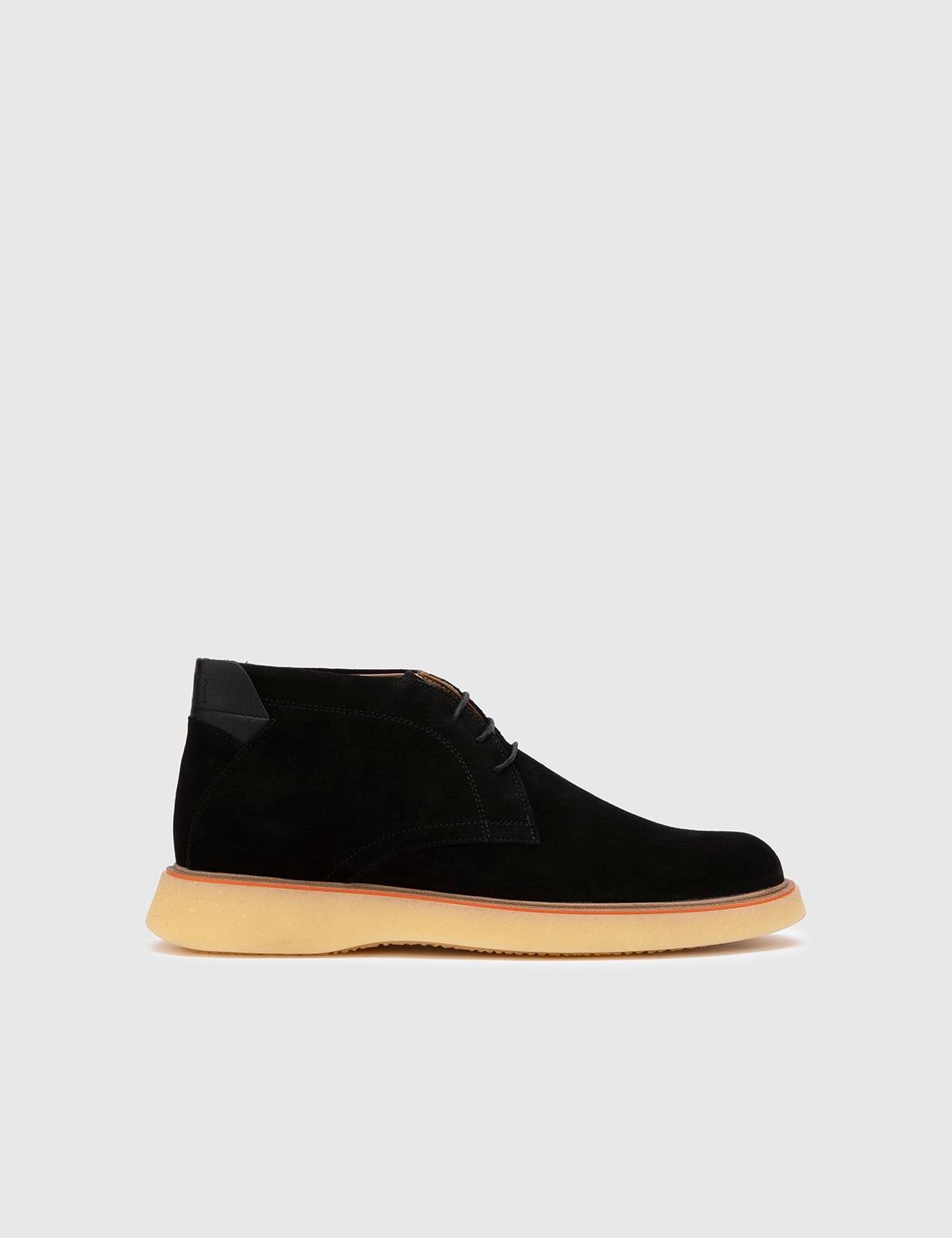 Faylin Black Suede Leather Men's Boot