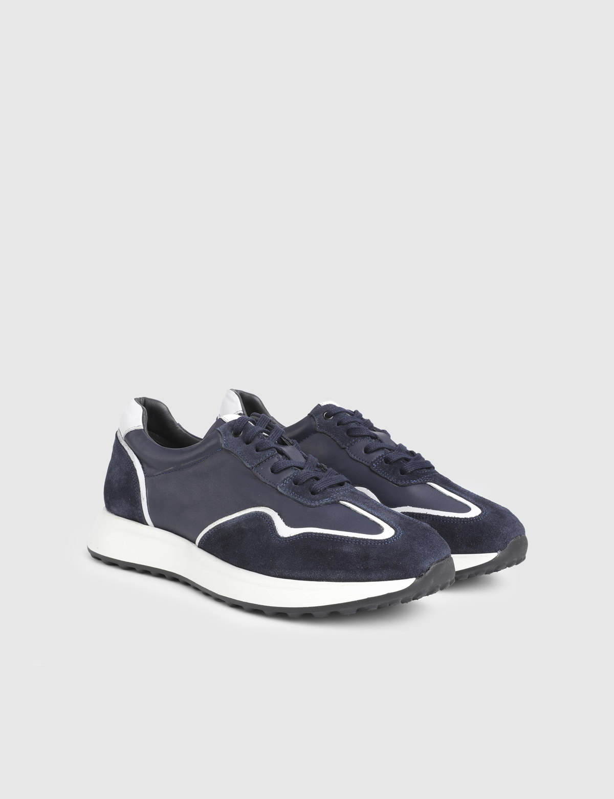 Federico Navy Blue Suede Leather Men's Sneaker