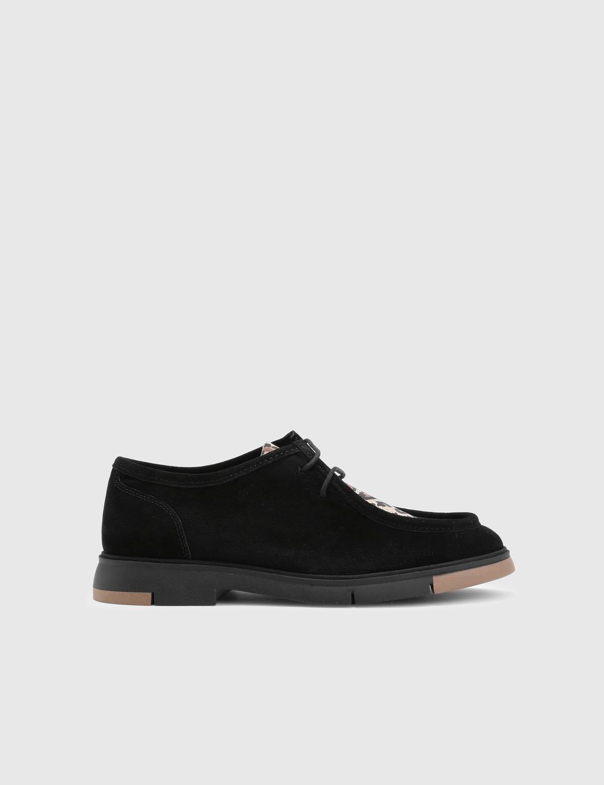 Ferguson Black Suede Leather Women's Oxford