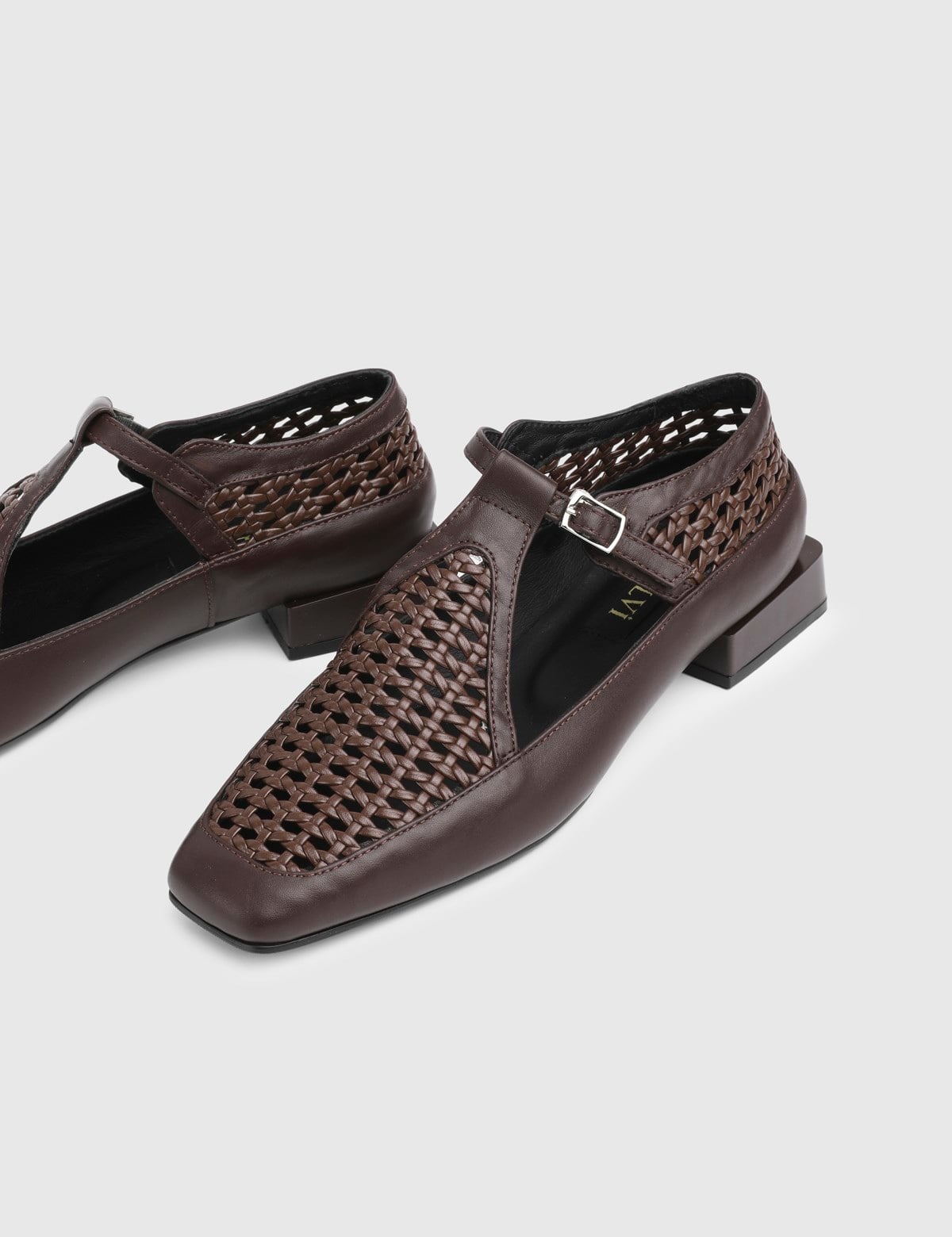 Feriel Brown Woven Leather Women's Pump